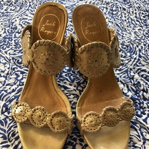 Jack Rogers Golden Wedges